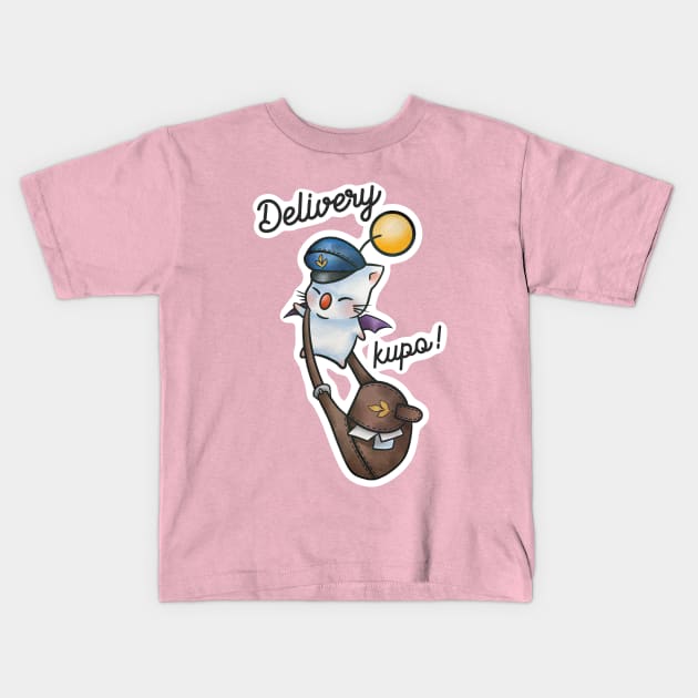 Special delivery, kupo! Delivery moogle from Final Fantasy 14 art Kids T-Shirt by SamInJapan